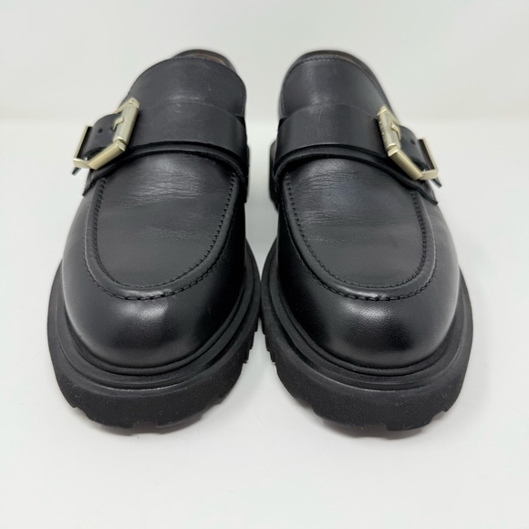 New AllSaints Emily Leather Loafer In Black Sz 10 - Picture 5 of 11